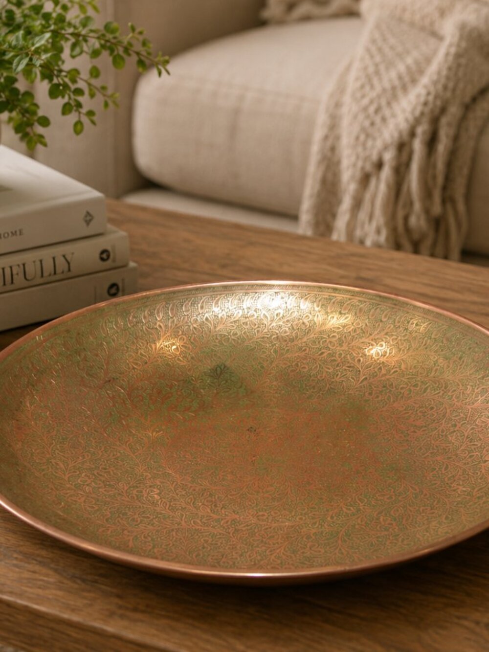 Large Brass Bowl from India